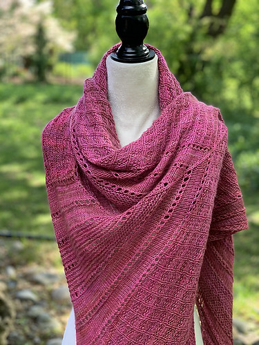 Jenny (JChan8) test knit Rosy Waves Shawl by Rina Lehmann. Yarn used is Tosh Merino Light.