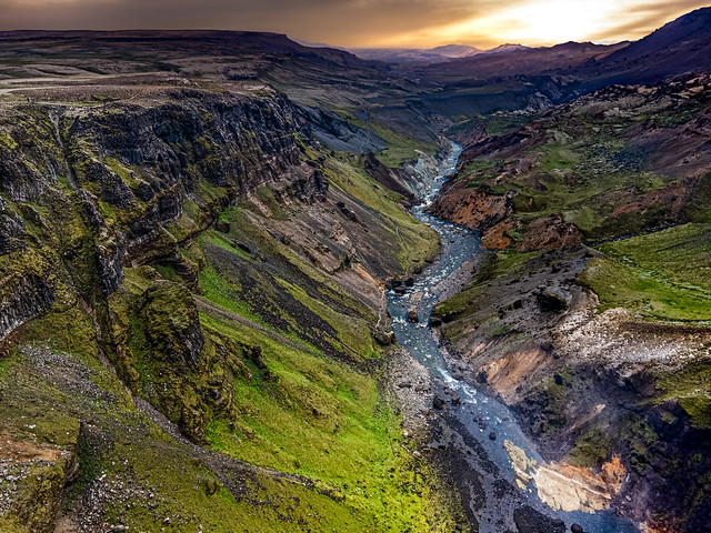 Fossa river after Haifoss waterfall(Iceland)