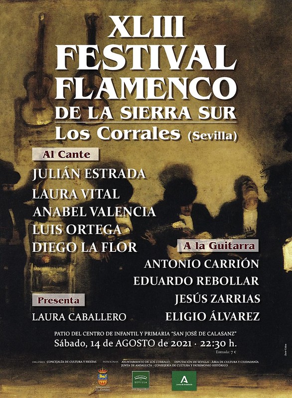 CARTEL DEL FESTIVAL FLAMENCO DE LOS CORRALES. - SEVILLA.