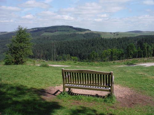 Bench-with-views: across the bowl of the Macclesfield Forest to Toot Hill SWC Walk 380 Macclesfield to Leek (via Shutlingsloe, Lud's Church and the Roaches)