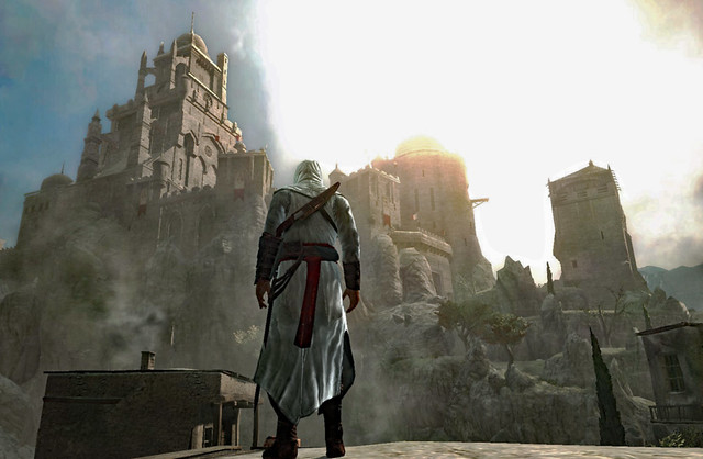 Altair views Masyaf Fortress.