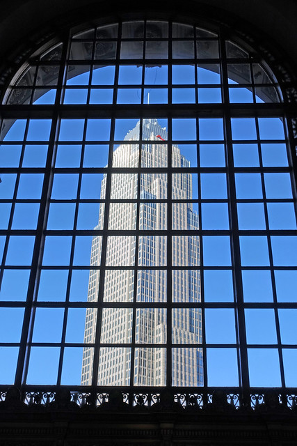 Key Tower seen through a Window of the Terminal Tower in Downtown Cleveland, OH