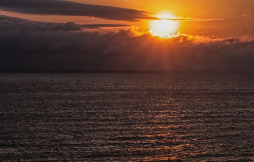 sunset coast sea ocean pacific oregon