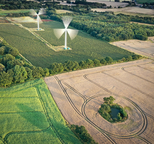 field wind turbine le longexposure aerialphotography drone uav dji mavic2pro lines birdseyeview