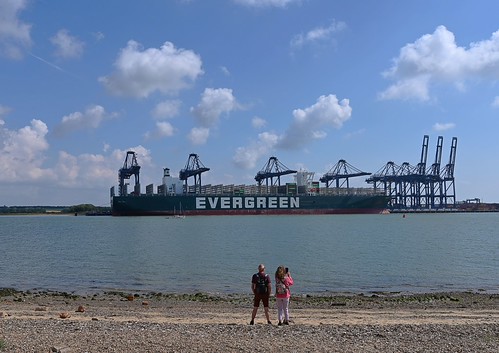 The last few containers being removed from Evergreen Vessel 'Ever Given' at Trinity Terminal, Felixstowe. 04 08 2021 | by pnb511