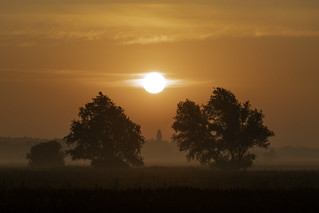 Sunrise over Sutton, Cambridgeshire, from the 100 Foot Bank, 5th August 2021