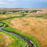 Town of Lowry and Swan Creek On the 100th meridian, South Dakota