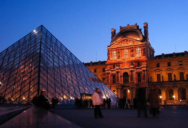 Louvre - Exterior Pyramid in the evening