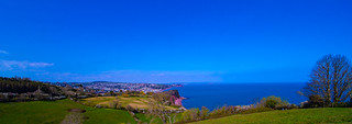 View over the Ness, Teignmouth, UK - April-2021
