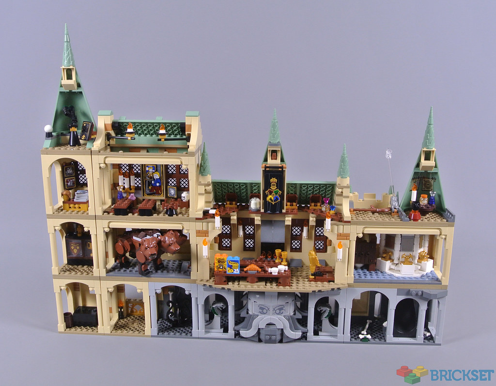 Updated LEGO Harry Potter Hogwarts Castle layout combining all the modular  sets in the series, including Gryffindor Dorms and First Flying Lesson :  r/legoharrypotter
