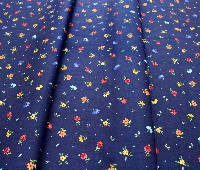 Michael Miller Fabrics Everyone is Invited CX9804-NAVY Dotty Flowers Navy