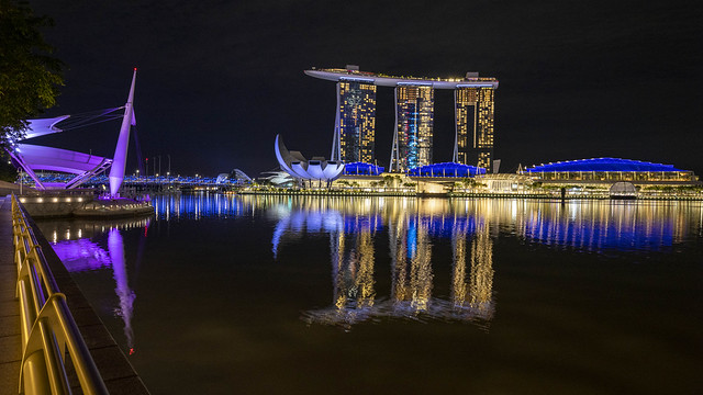 Night View of Marina Bay Landmarks