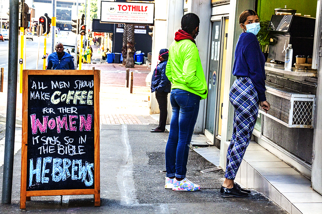 ALL MEN SHOULD MAKE COFFEE FOR THEIR WOMEN on 8-11-21--Cape Town