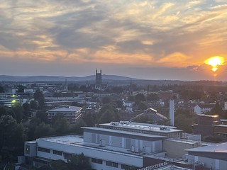 Sunset over Gloucester, our last night with Dad, 4th August 2021