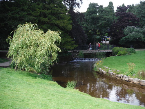 Bridge over Gritstone Arm of River Wye, Pavilion Gardens, Buxton SWC Walk 389 - Buxton to Macclesfield