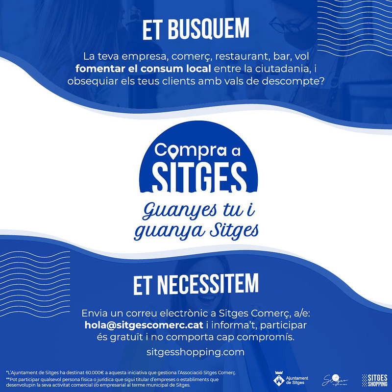 Se buscan Establecimientos de comercio, restauración y empresas de Sitges para formar parte de la App Compra a Sitges