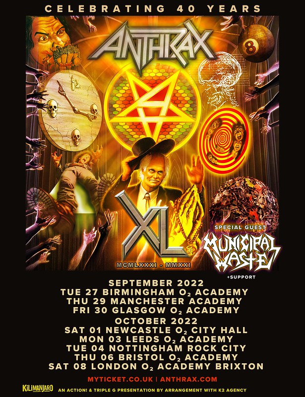 Anthrax Announce 40 Year Anniversary UK Headline Tour For 2022