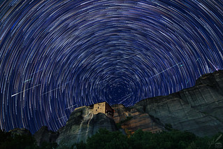 Perseids and Star Trails Above Meteora, Greece | by ioannis_papachristos