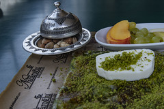 Turkish Katmer (with thick milk cream, honey, pistachios) dessert with ice-cream-4