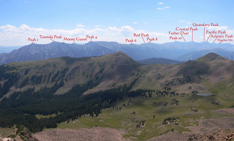 Looking southeast at mountains from Uneva Peak's summit 1-1