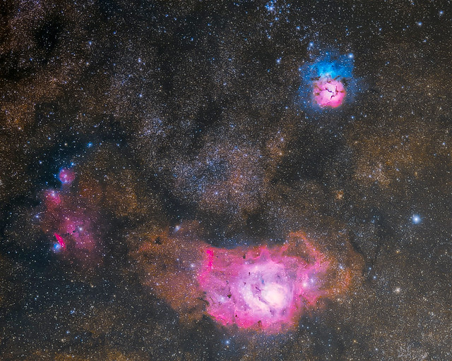 Bright Nebulae in Sagittarius