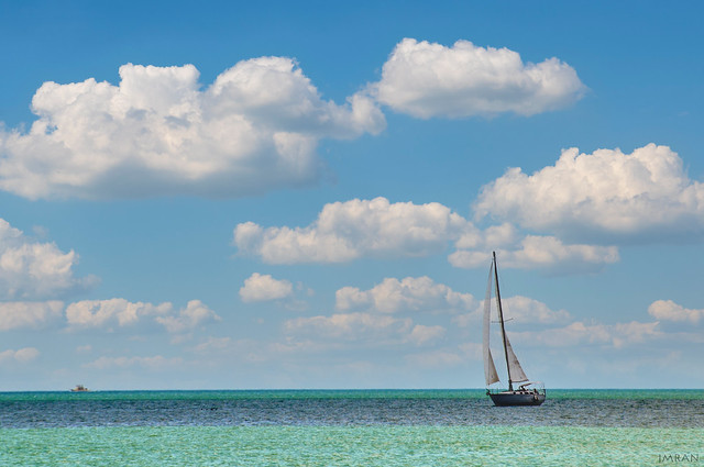 Despite Decade's Dramatic Years' Yesterdays, Yachting Sailing Spectacular Sky Seaside Scene Seen Near Nearby Naples Fabulous Florida, Fun Flashback - IMRAN™