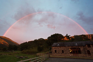 Sunset rainbow, Snowdonia, Wales