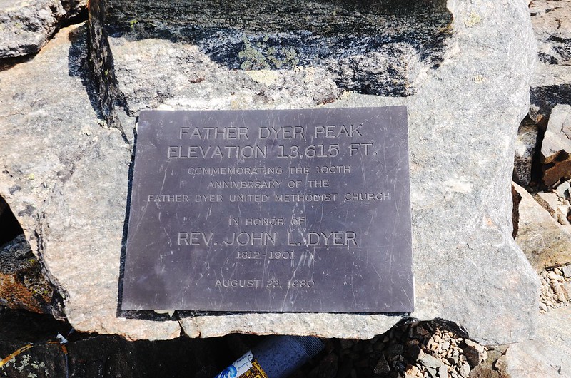 Father Dyer monument on the summit of Father Dyer Peak