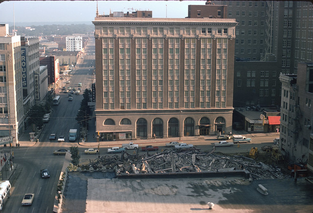 Brown-Dunkin Department Store and Orpheum Theater Demolitions, Tulsa, OK, July 1970,