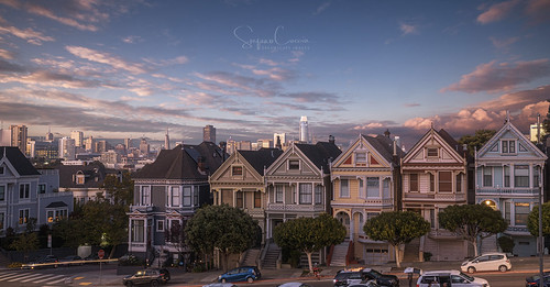 THE OLD LADIES CHARM by Stephen Hunt61, Painted ladies.cityscape urban sunset sanfrancisco