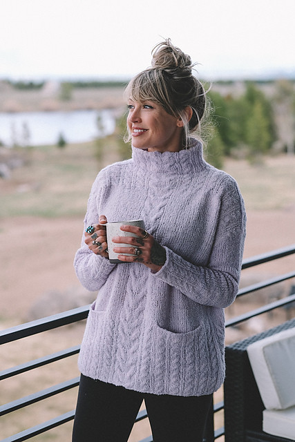 Have you seen Andrea Mowry’s newest pattern? Morning Rituals is knit from the bottom up, adorned with beautiful cables, a high neck to keep you warm and pockets!