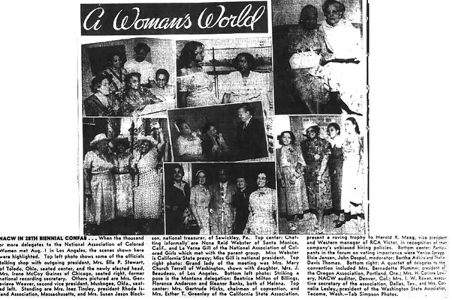The National Ass'n Of Colored Women Meet on August 1, 1952 in Los Angeles - from The Pittsburgh Courier, August 16, 1952