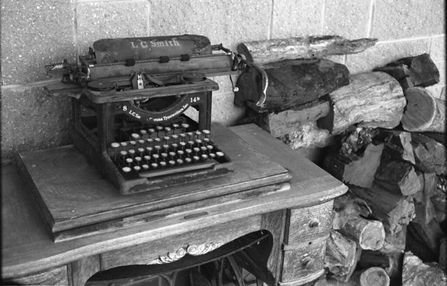 Rusty old LC Smith typewriter c1927 - bw