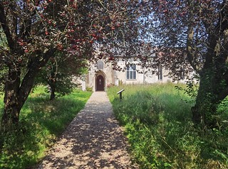 up the churchyard path