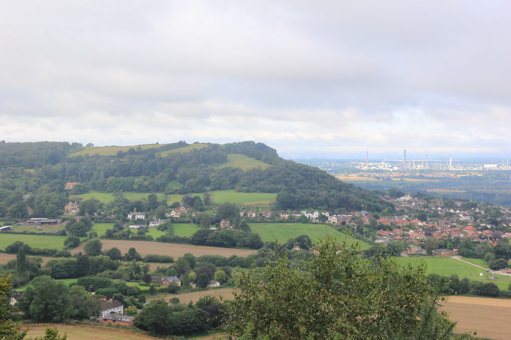 View from Frodsham War Memorial at the top of Overton Hill.