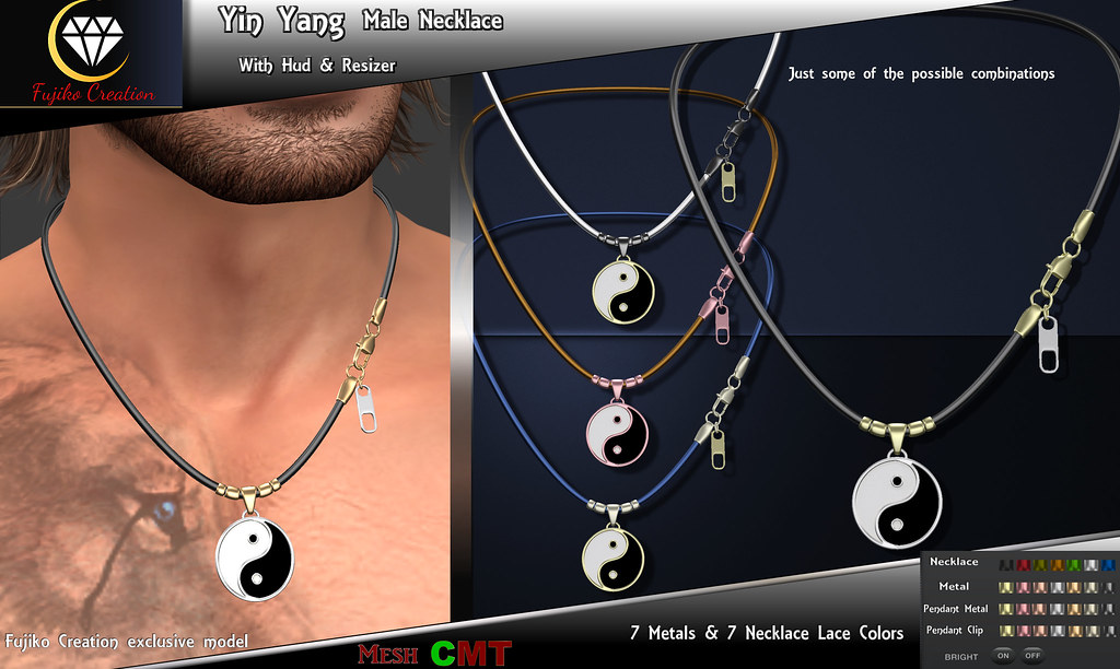 Male Yin Yang Necklace With Driven hud & resizer