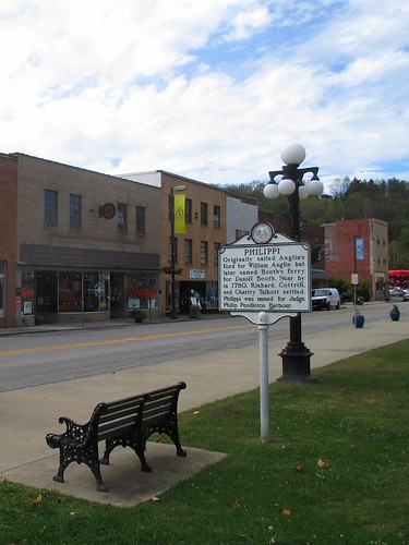 Marker and Bench in Philippi, WV by tcpix, Returning to the archives, here's a shot I took a couple of years ago in Philippi, West Virginia.  T