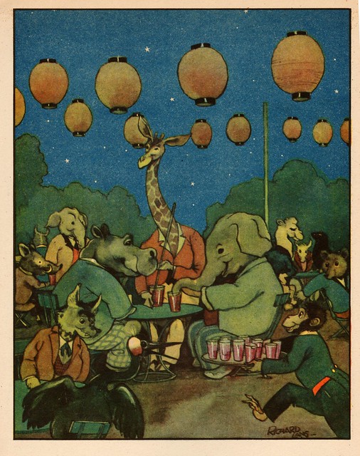 Avonturen in den dierentuin,prentenboek pm 1920 Richard Lang  ill pag f