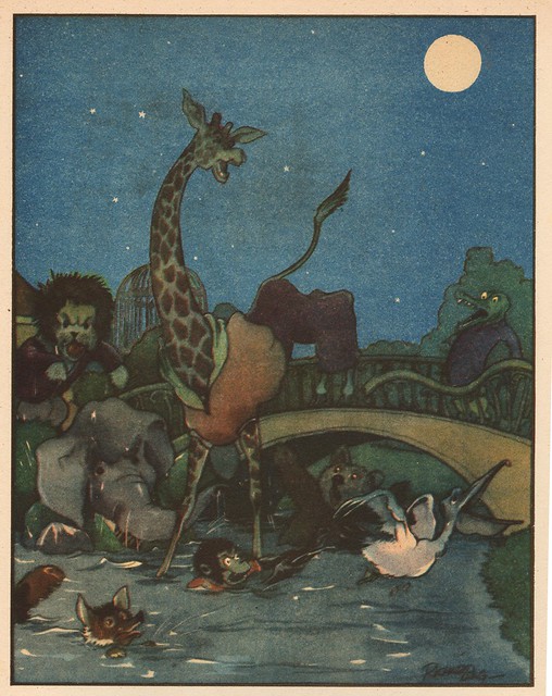 Avonturen in den dierentuin,prentenboek pm 1920 Richard Lang  ill pag i