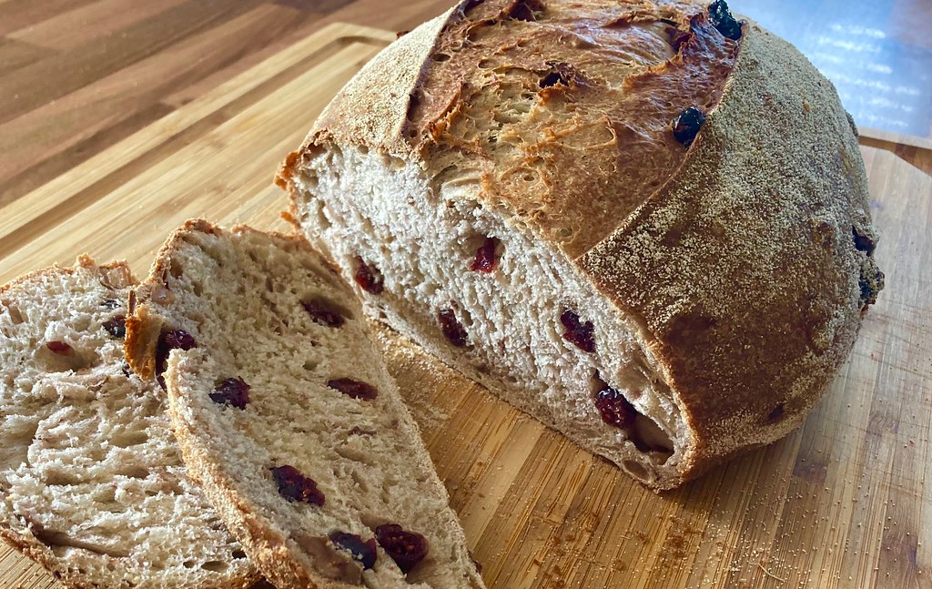 Rum Soaked Cranberries and Toasted Walnuts Sourdough