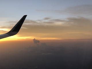 Sunset sky, landing at Atlanta Hartsfield, Georgia