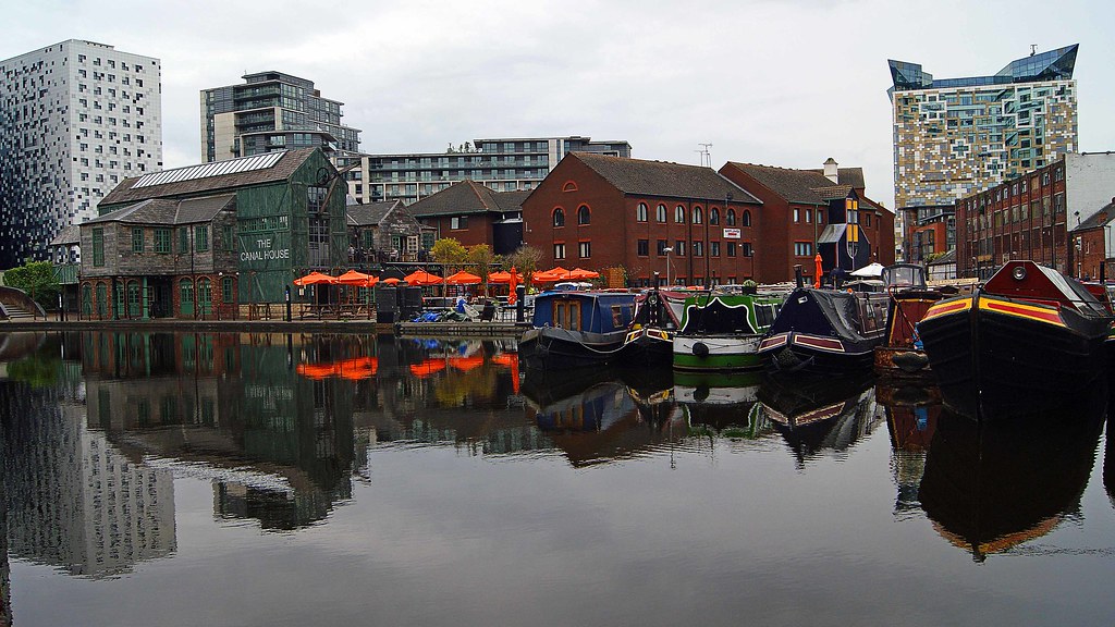Birmingham reflective canal panorama
