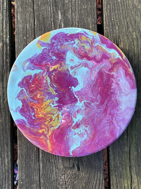 Resin paint Pour Yellow, red, white