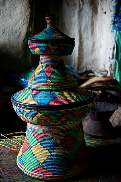 Traditional Ethiopian Food serving baskets, Lalibela, Ethiopia