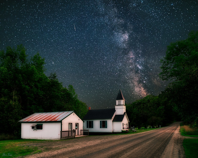 Milky Way over Vermont Town