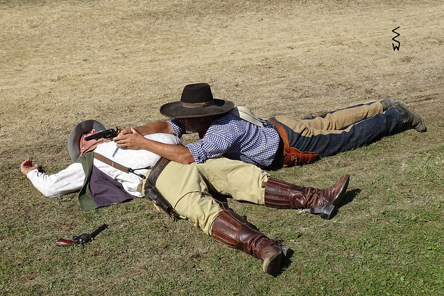 Gunfighter Using One of the Fallen Dead as a Shield 25th Annual Wild West Days, Viroqua, WI 8/21/2021 3:52PM