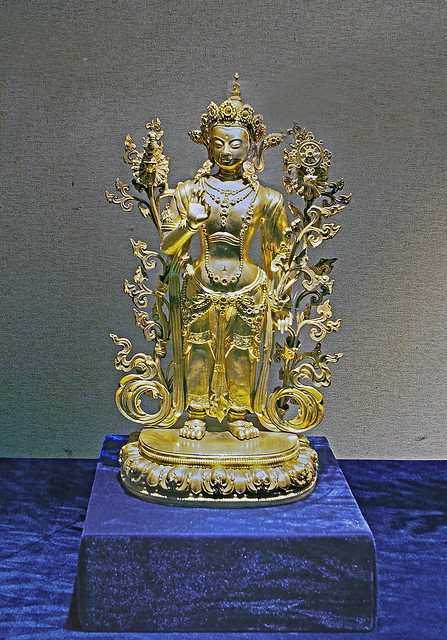 China, October 2009. Nanchang (Jiangxi). Pure Solid Gold Statuette during a Temporary exhibition.