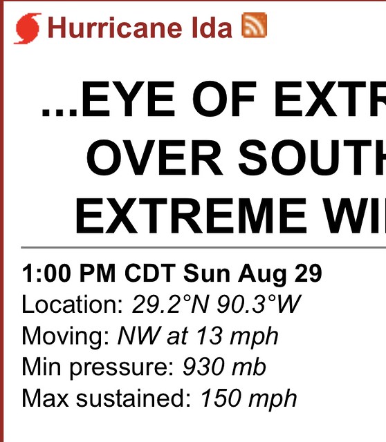 Hurricane Ida Slows Down - https://www.nhc.noaa.gov