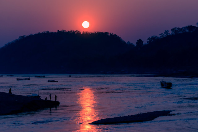 Sunset on the Mekong river