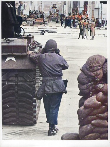 American Soldier at Checkpoint Charlie by The Central Intelligence Agency, Colorized by Asar Studios | by asarstudios